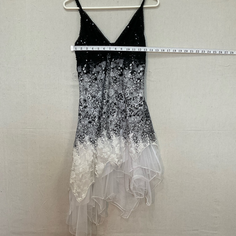 Ever Pretty Black Sequins & Lace asymmetrical Fairy-Core Dress- Size 10 / A+